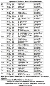 2026 HHRGC shoot calendar